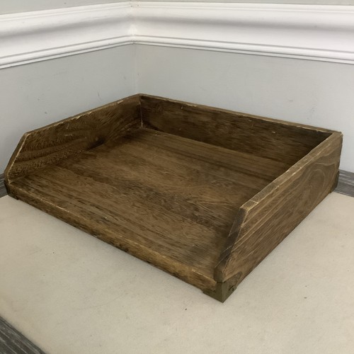 Vtg wood letter tray desk - vtg,