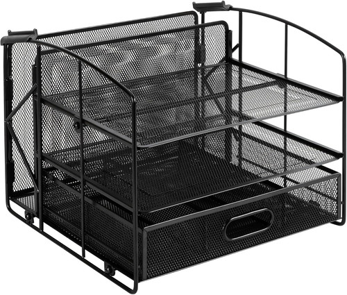 Black mesh desk - mesh, organiser