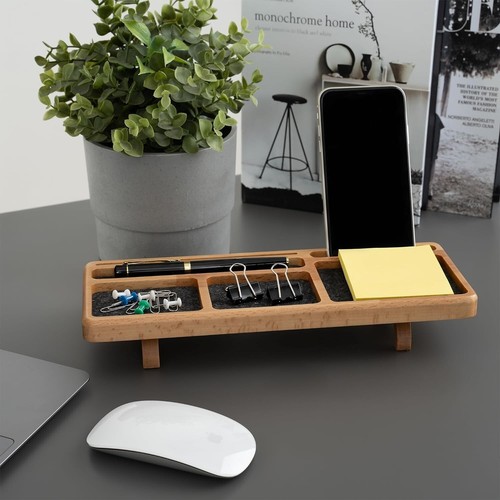 Wooden organiser desk - wooden, table