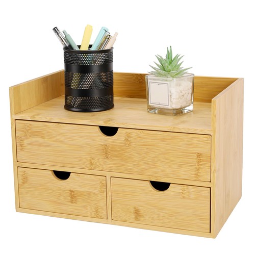 Bamboo desk organizer with - bamboo,